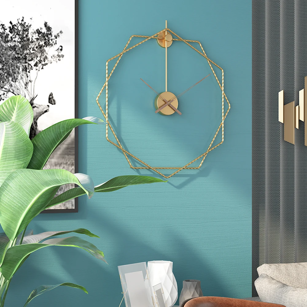 Creative Large Silent Wall Clock Modern Design For Home Office Decorative Hanging Living Room Classic Brief Metal Wall Watch