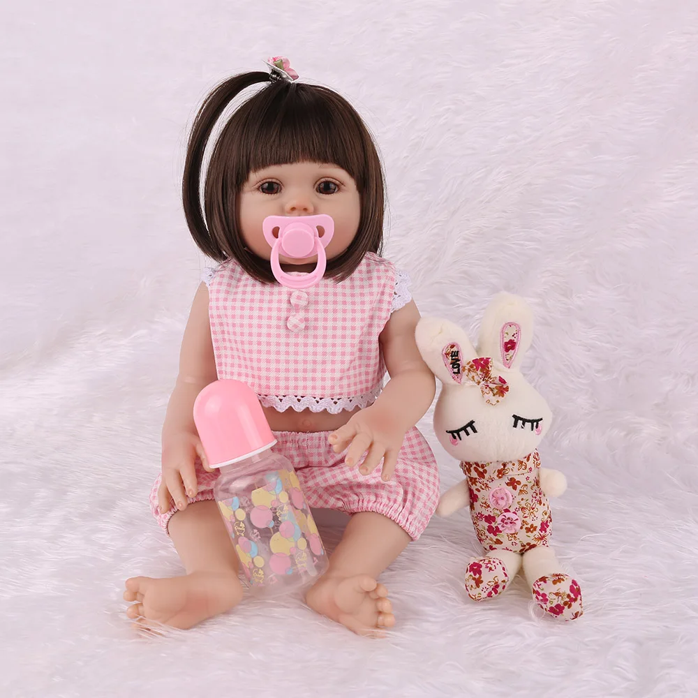 18 дюймов 47 см полный Силиконовый Reborn Baby DollsWater Proof Play Toys реалистичный младенец получивший новую жизнь девочка Bathe Play Alive Kids Boneca подарок