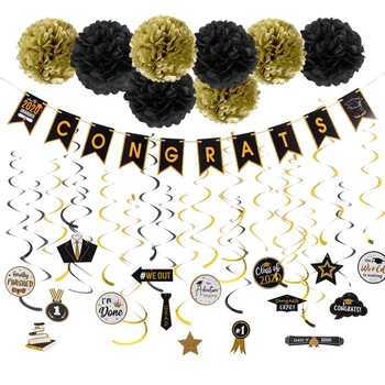 

2020 Graduation Season Background Decoration Set Ceiling Pendant Graduation Season Banner Background Ornament Arrangement