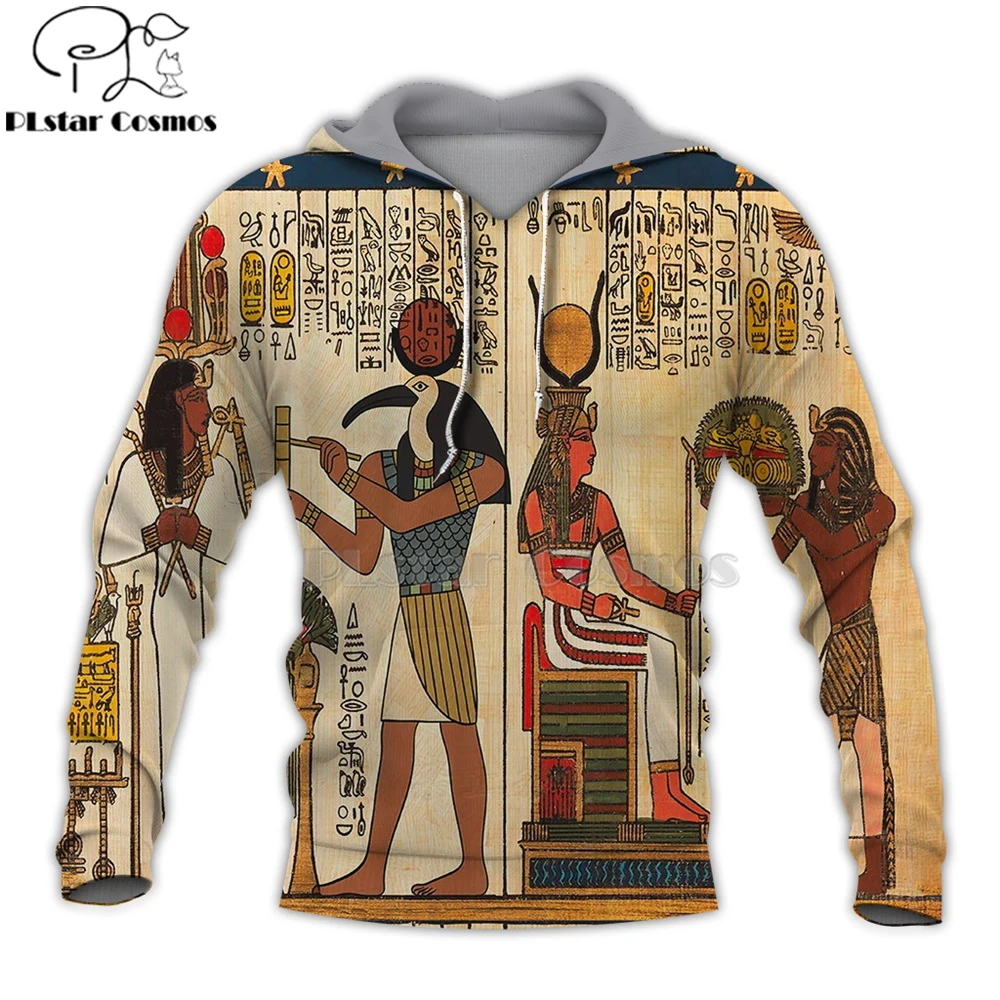 Mysterious retro ancient Horus Egypt goddess Pharaoh totem 3d hoodies/Sweatshirt Winter autumn funny long sleeve streetwear-3 | Мужская
