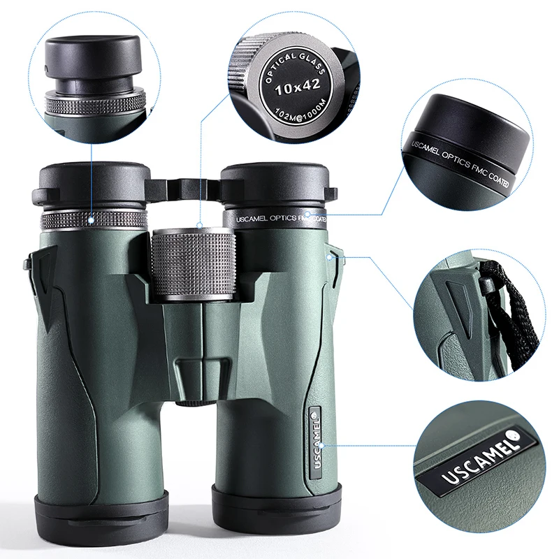 USCAMEL 10x42 8x42 HD BAK4 Binoculars Military High Power - Main Image