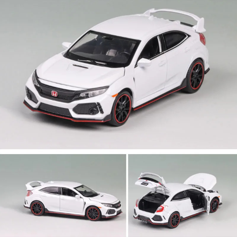 1:32 HONDA CIVIC TYPE-R литая модель автомобиля со звуковым светом, но без коллекции аккумуляторов или игрушек для детей Birhday подарки