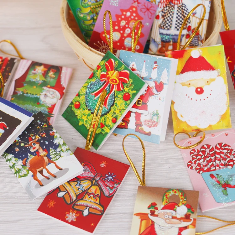 20шт Поздравительные открытки Рождественская елка украшения Рождественские открытки подвеска рождественские украшения год украшения