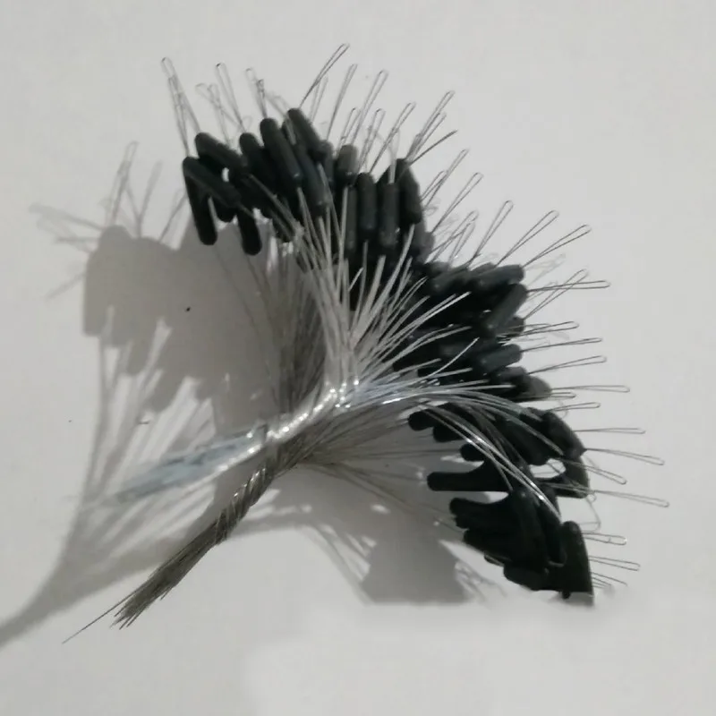 

50pcs Space bifurcation eight type space bean line swivel tying tool double hooks contactor device fishing line Yq