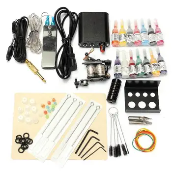 

Complete Tattoo Machine Power Supply Cord Ink Handle Needle Practice Skin Set High permeability with low abrasion low abrasion.