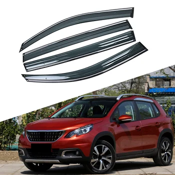 

For PEUGEOT 2008 2013-2019 Car Window Sun Rain Shade Visors Shield Shelter Protector Cover Frame Sticker Exterior Accessories