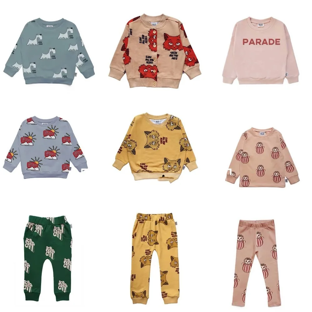 2019AW Kids Clothes Long Sleeve T-shirt Sweatshirt Baby Girls Pants Boys Jackets Coats Cartoon Tops Vacation Toddler Shirts