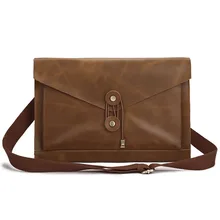 Для мужчин кожаные Портфели Сумка 13 дюймов ноутбук Водонепроницаемый сумка Бизнес мужские сумки-мессенджеры, Ретро сумка для ноутбука Macbook