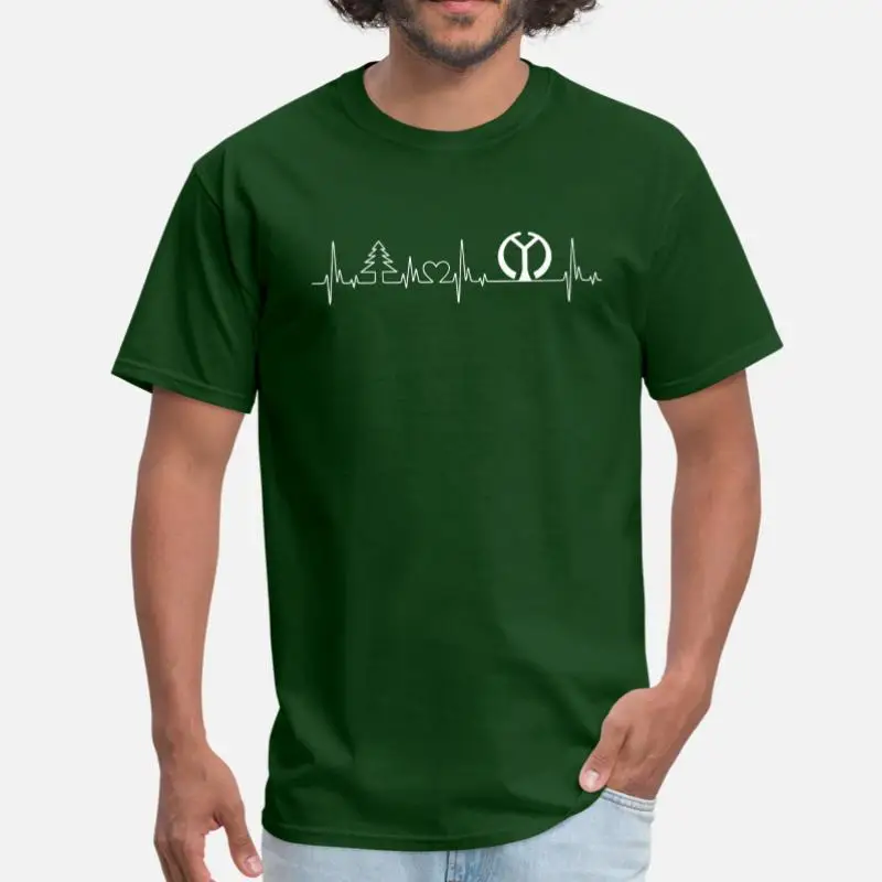 Men-Army Green Новинка, футболка Mainz Heartbeat, уродливая, крутая, мужская, хлопок, черная, графическая, футболка большого размера, S-5xl, одноцветная, высокое качество - Цвет: Men-Army Green