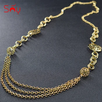 

Sunny Jewelry Fashion Jewelry 2019 Round Ball Necklace Long Chain Women's Jewelry High Quality Tassel Hollow Necklaces Classic