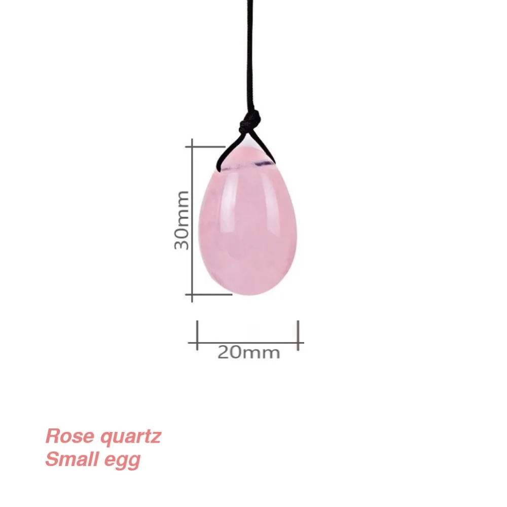 Натуральный розовый кварц иони яйцо Женщины Кегеля Тренажер нефритовые яйца Вагинальные мышцы подтяжки Мяч Кристалл Кегеля ЯЙЦА дропшиппинг - Цвет: 1 Small egg