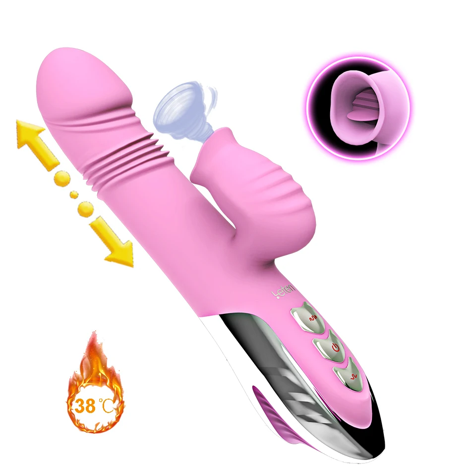 Leten Sex Toys for Woman Sucker Vibrator Heating Automatic Telescopic DildoTongue Licking Clit Orgasm Vaginal G Spot Massage | Красота и