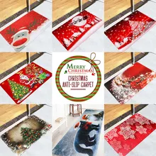 Merry Рождественский Коврик противоскользящий полиэстер коврик на кухню ковер мягкий Снеговик Олень украшение дома гостиная чайный столик кровать спальня Рождественский коврик