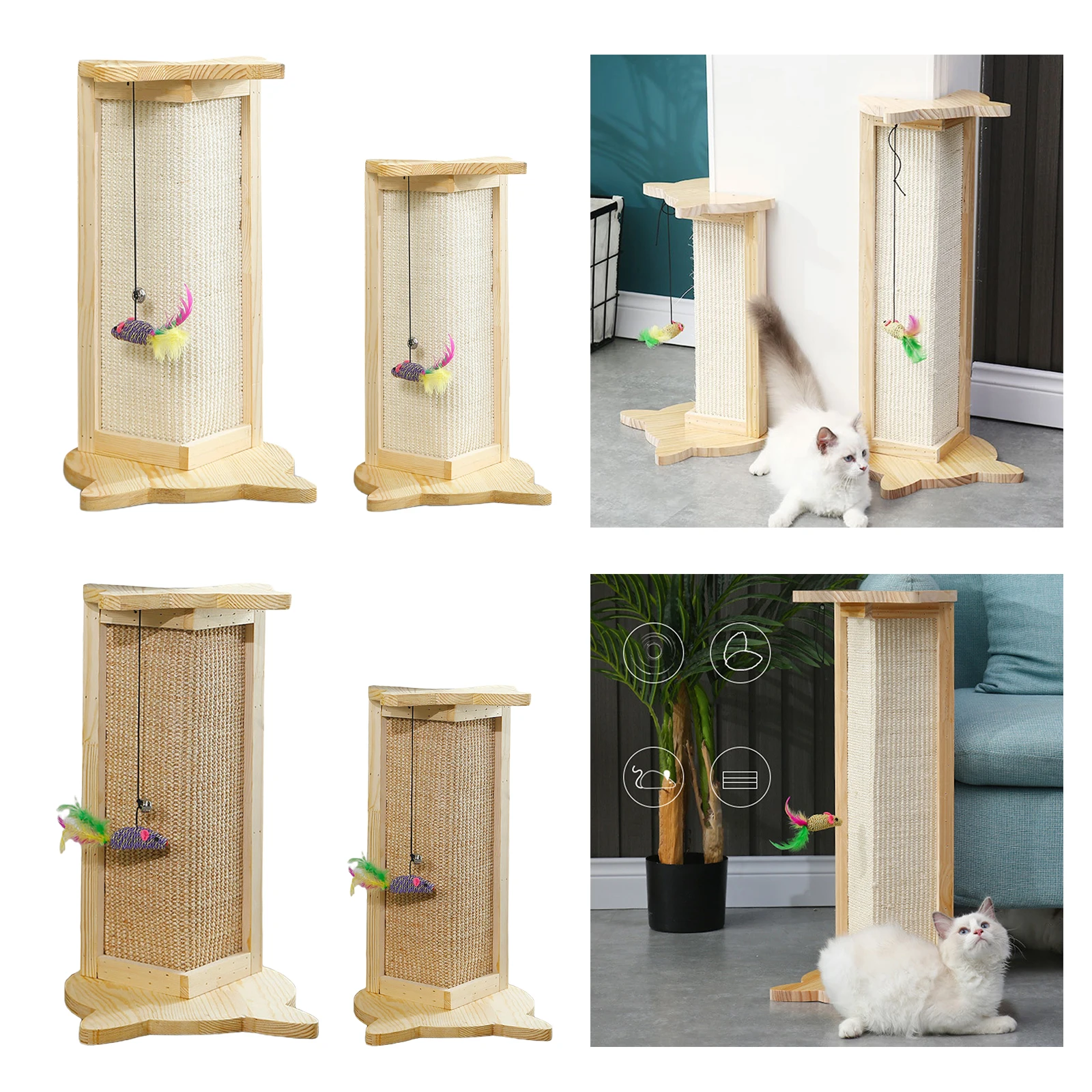 Creative Cat Scratch Board Coner Scratcher Hanging Cat Toy Furniture