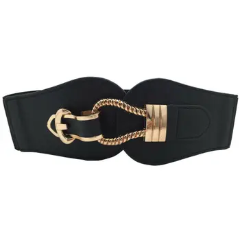 

New Fashion Belts for Women PU Leather Vintage Waist oblique buckle wide strap cross body Women cummerbund belt Obi female wide