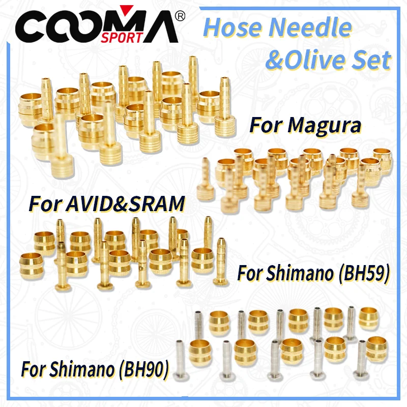 10 Sets Bicycle Hydraulic Brake Hose BH90 BH59 Olive Needle/Connector Insert For Shimano Magura AVID SRAM Formula
