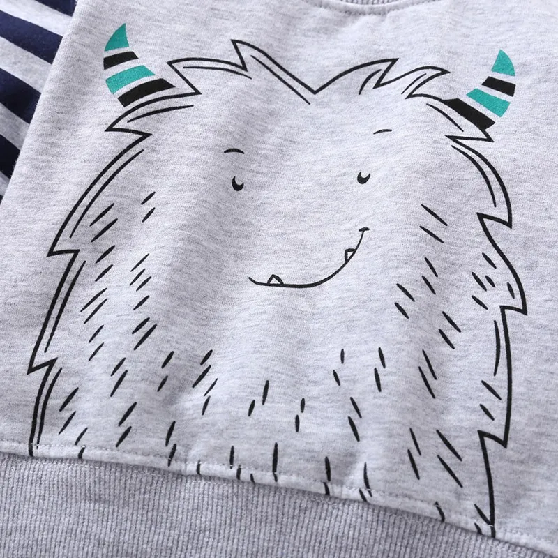 Новые детские комплекты из трех предметов; брюки с длинными рукавами; боди с капюшоном для мальчиков; футболка в полоску с героями мультфильмов; однотонные штаны; комбинезон