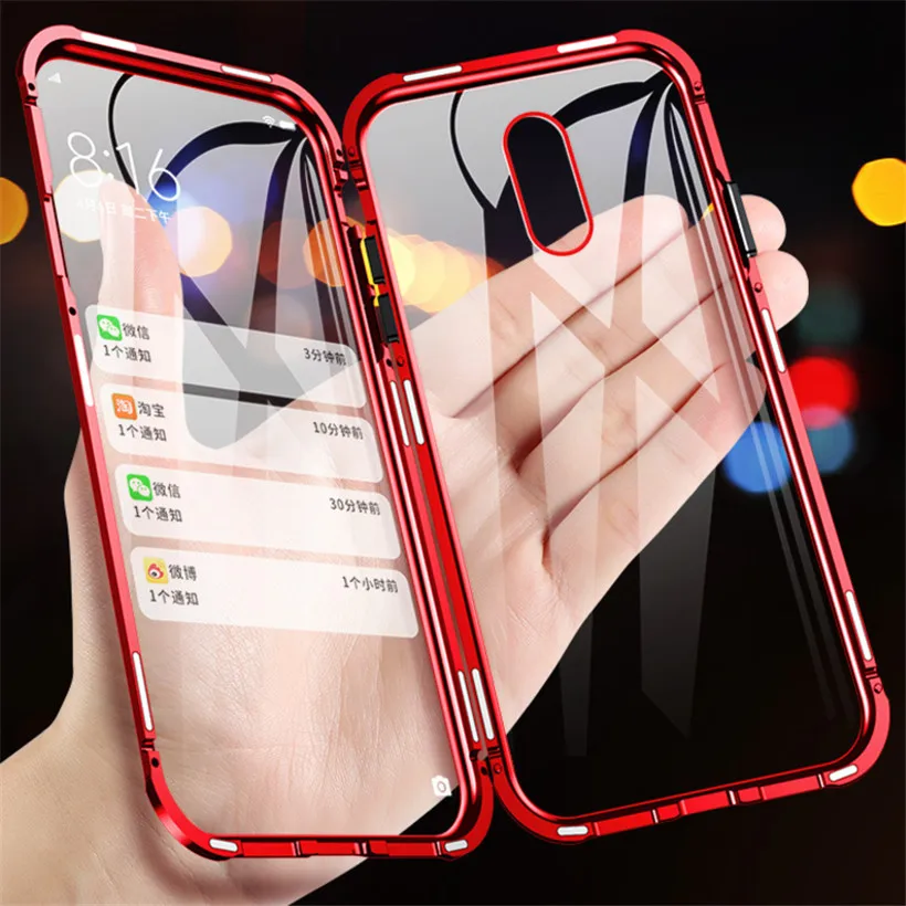 Магнитный чехол R-just с полным корпусом для OPPO Reno Z, металлическая задняя крышка из закаленного стекла для Reno 10x zoom Case