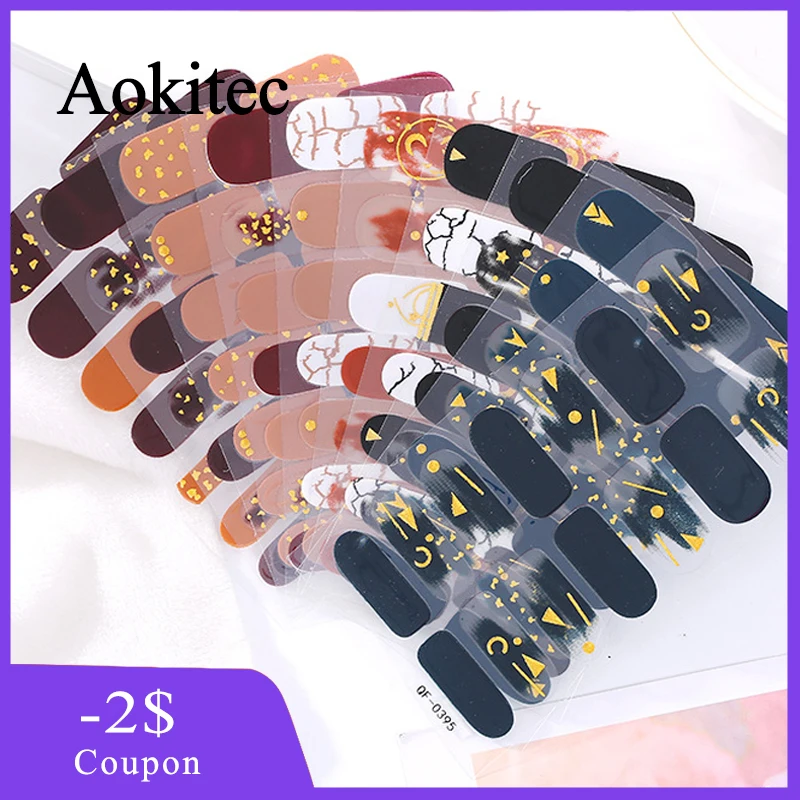 Aokitec 3D темная наклейка для ногтей металлическая градиентная Персонализированная