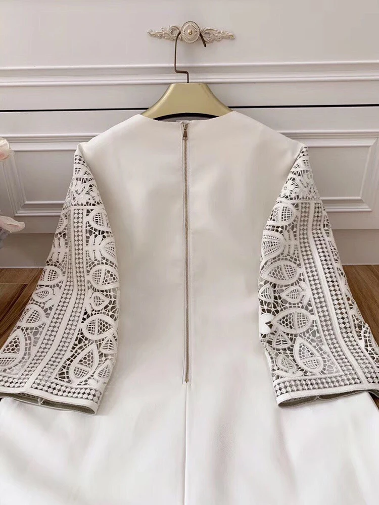 Осенние женские белые куртки-пуховики на élégant PUskin robes de вышивкой элегантность évider цветочный tempérament фарш Халат