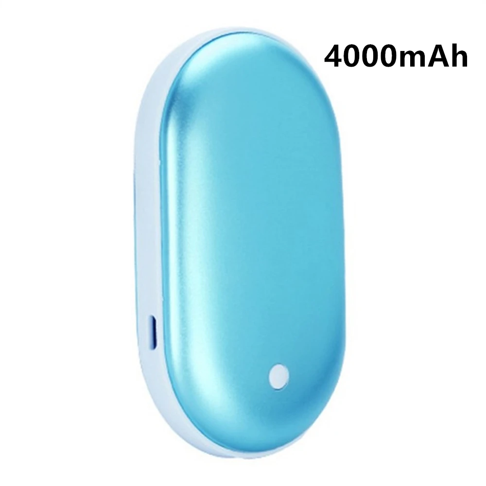 Blue 4000mAh 4000/5200 мАч светодиодный Электрический обогреватель для рук перезаряжаемый милый ручной обогреватель портативный дорожный USB мини карманный нагреватель Портативный внешний аккумулятор - Цвет: Blue 4000mAh
