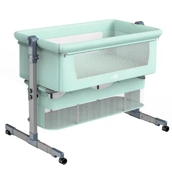 

Crib newborn diaper table foldable portable baby moving crib middle bed stitching large bed