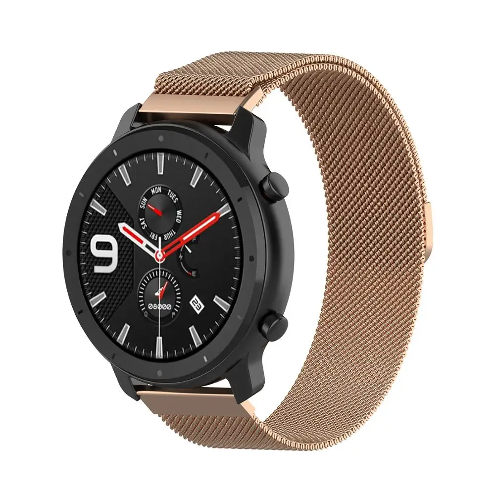 Для Amazfit GTR 47 мм/Amazfit Pace Миланская петля браслет из нержавеющей стали ремешок 22 мм для Ticwatch E2/huawei Watch 2 Classic