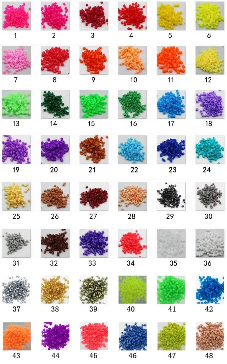 Perles Hama en Fer de 5mm pour Enfant, Jouets Éducatifs à Faire Soi-Même, Garantie de Qualité à 500, Nouvelle Collection Chrysler, 100% Pièces/48 Sortes de Couleurs