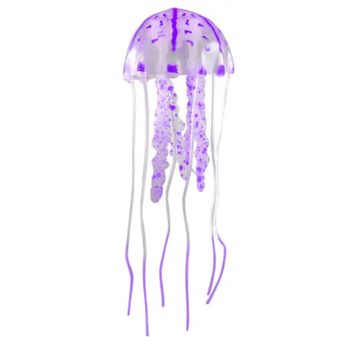 Glowing Effect Aquarium Artificial Jellyfish Ornament Fish Tank Decoration- B purple