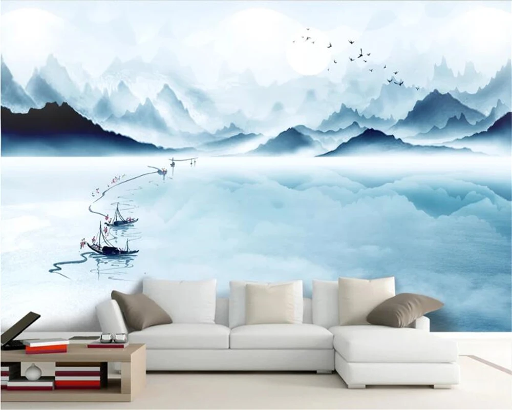 beibehang Custom wallpaper mural photos HD new Chinese aesthetic beautiful landscape landscape sofa art background wallpaper