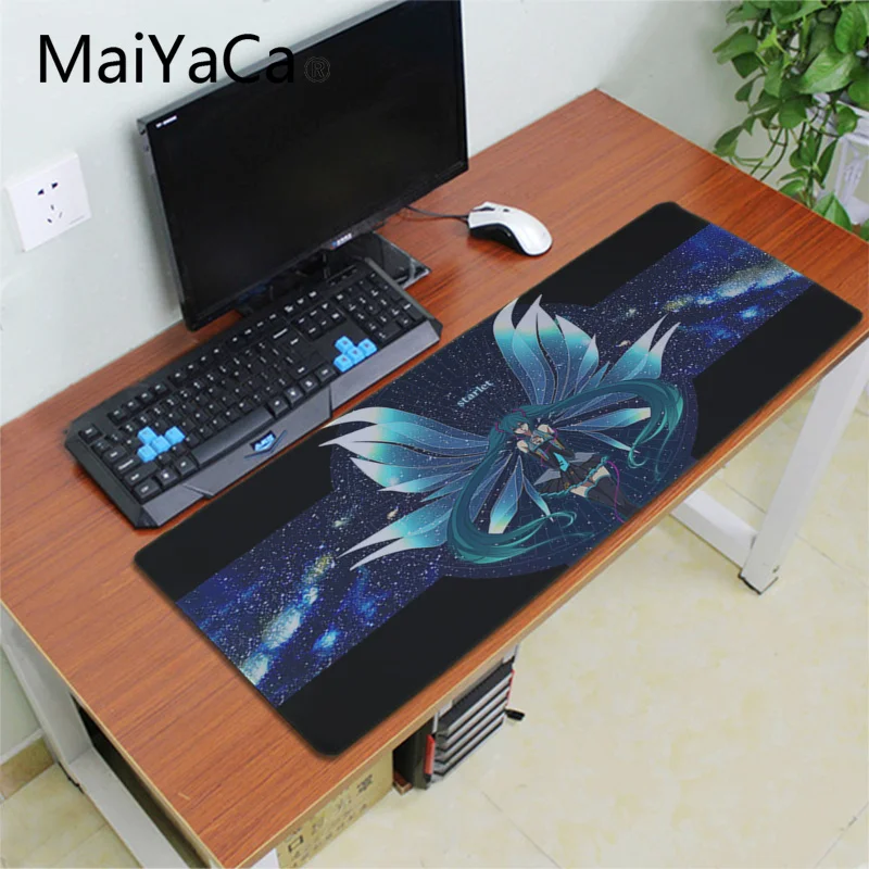 Lock Edge 30X70cm Maiyaca Hatsune аниме Мику девочка коврик для мыши игровой коврик для мыши xl скоростной игровой коврик клавиатура Коврик для мыши стол для портативного компьютера ноутбука коврик - Цвет: Lock Edge 30X70cm