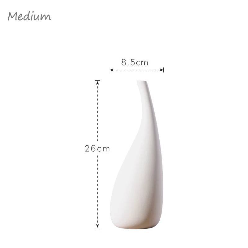 Vasetto In Ceramica Bianca Opaca Da 8,5 Cm. Perfetto Come Vaso Per Fiori Singoli, Centrotavola O Decorazione Interna. Regalo Ideale.