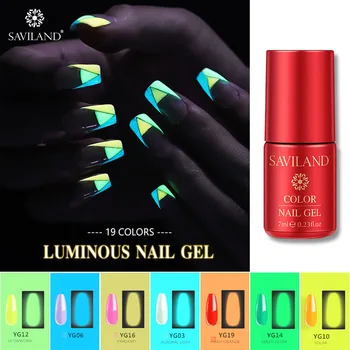 

Saviland Glow In The Dark Nail Art Gel Luminous Neon Gel Nail Polish Summer Series Fluorescent Colors UV Gel Varnish