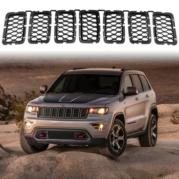

68317863AA Fit for 2017-2020 Jeep Grand Cherokee Black Honeycomb Textured Front Radiator Grille