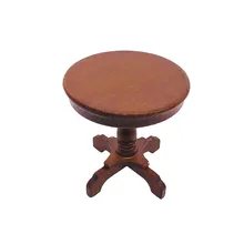 1:12 Dollhouse Furniture Miniature Wooden Round Side Table Kids Pretend Play Toy Mini toy for children Jouets pour enfants#5