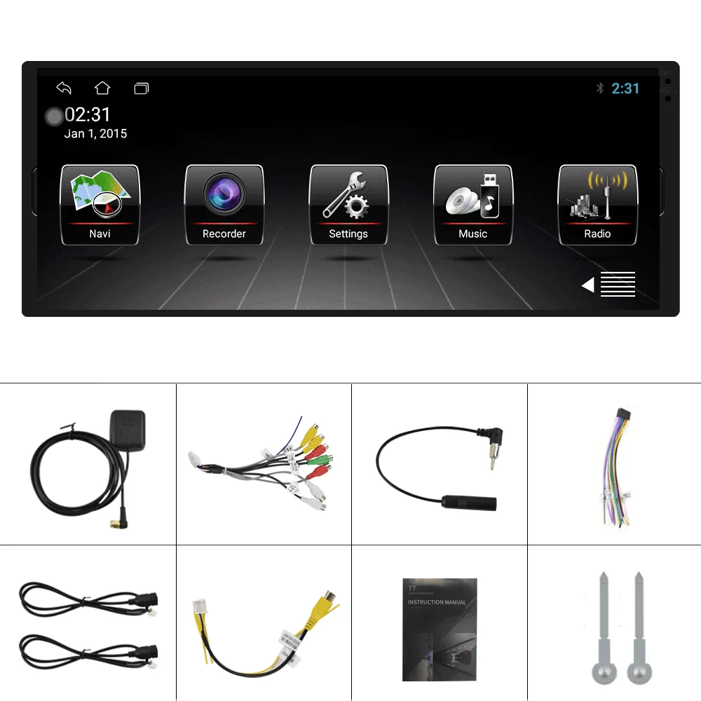 Hikity Android 1din Car Radio 6.9 Inch Multimedia MP5 Player Universal GPS Navigation Wifi 1 DIN Headunit Autoradio Audio Stereo
