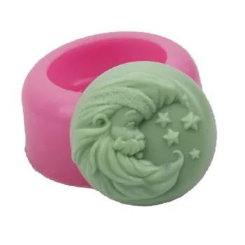 

Christmas Santa Claus Shape Silicone Soap Mold DIY Handmade Chocolate Gifts Round Mould Cake Tools Resin Clay Molds