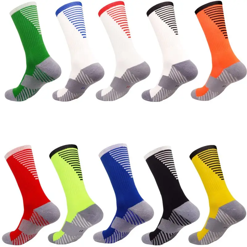 

2020 Premium 10-color Football Socks Men's Striped Non-slip Breathable Sports Socks Competition Training In-tube Football Socks