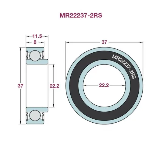 4 шт./10 шт. MR22237-2RS BB Подшипник 22,2*37*8*11,5 мм 22237 велосипедный Нижний Кронштейн запчасти MR22237 2RS шариковые подшипники максимальный Тип