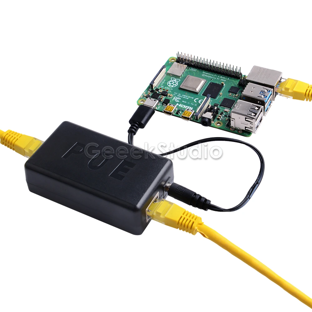 Гигабитный Raspberry Pi 4 B / 3B + Активный сплиттер PoE USB TYPE C 48 В до 5 кабель Ethernet