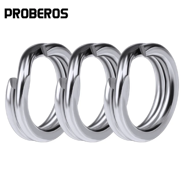 PROBEROS 1000pcs Fishing Split Rings for Crank Hard Bait Silver Stainless  Steel Connector 0#-12#