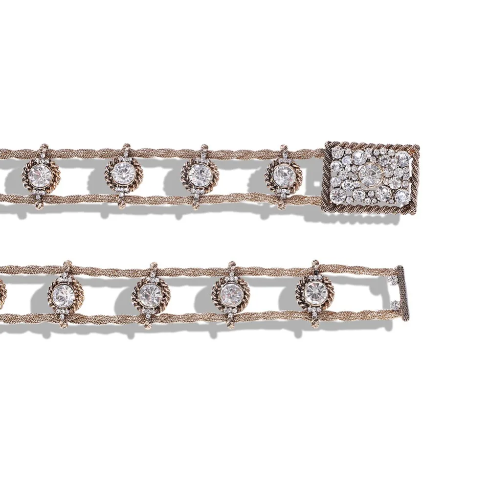 G-Trendy ZA Luxury New Unique Same Style Crystal Alloy Metal Belly Belt Fashion Jewelry Women Body Accessory Gift Hotsale