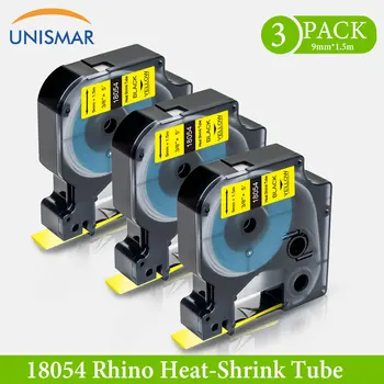 

Unismar 3PK Black on Yellow Labeling Tape 9mm for Dymo Heat Shrink Tube Industrial Label 18054 for Rhino 6000 6500 Label Printer