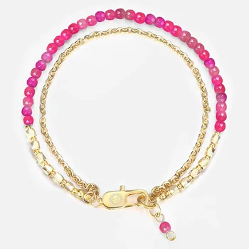 

Bohemia Semi Precious Stone Beaded Bracelets For Women Girls Gold Star Cross Charm Bracelet Woman Jewelry Valentines Gifts DB104