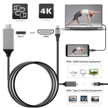 

USB-C Type C To 4K HDMI Adapter Cable USB 3.1 Type C To HDTV Cable Cord 2m For Samsung Macbook Huawei