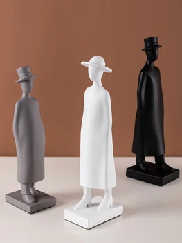 

Statues for Decoration British Style Portrait Abstract Sculpture Home Decor Statue Resin People Desk Furnishings Simple Modern