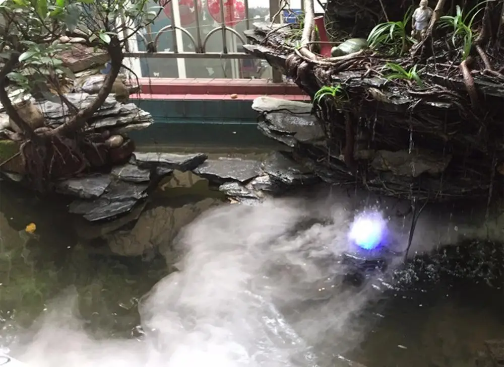 Ultrasonic Atomizer 12 LED AC100-240V Colorful Light Fountain Pond Landscaping