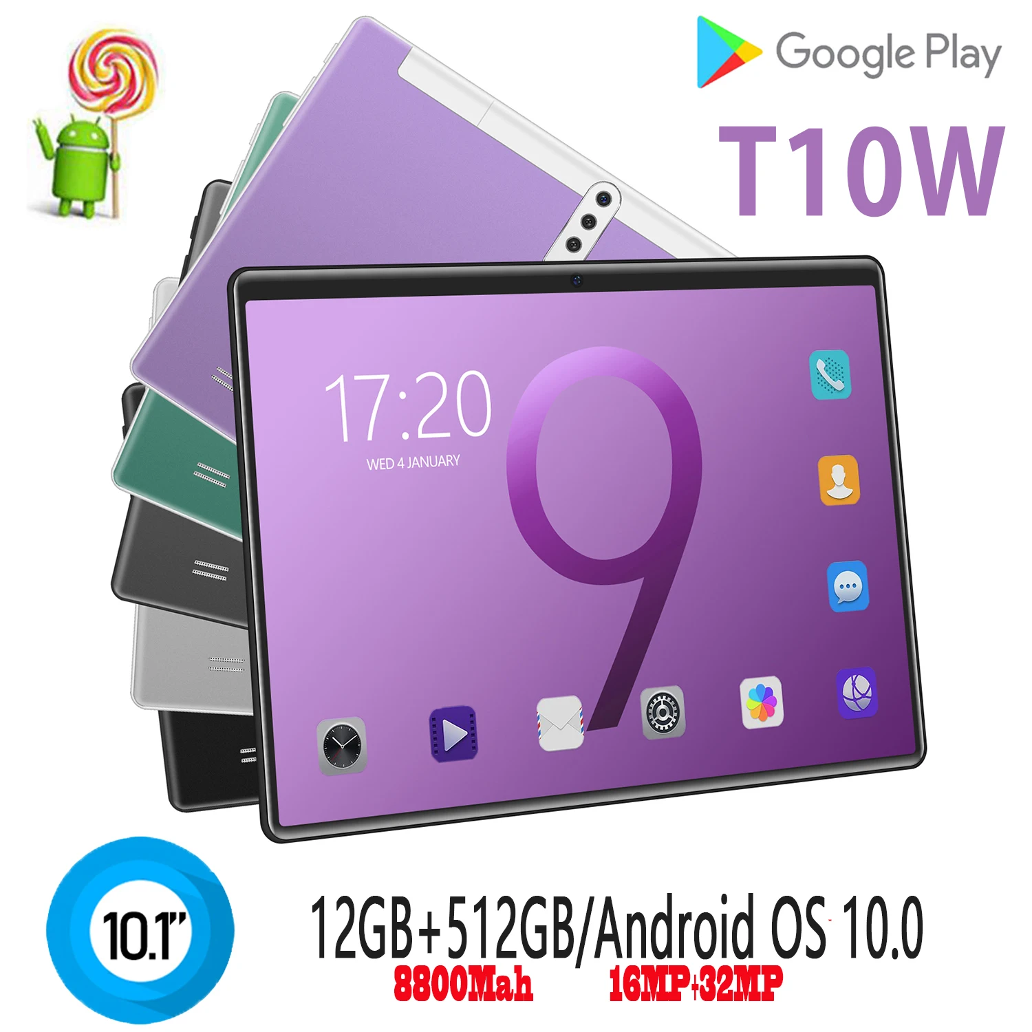 Планшет T10W 12 Гб ОЗУ 512 ПЗУ 10 1 дюйма ядер Заводская распродажа с клавиатурой Android