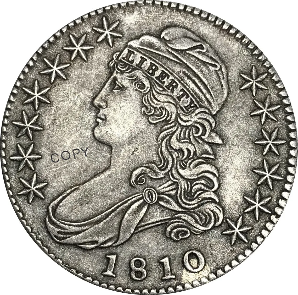1810 США 50 центов ½ доллара Либерти Орел закрытый бюст полдоллара Мельхиор