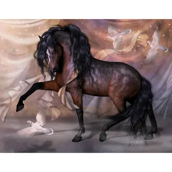 

Full Drill Square Diamond 5D DIY Diamond Painting"Brown horse"Diamond Embroidery Cross Stitch Rhinestone Mosaic Painting